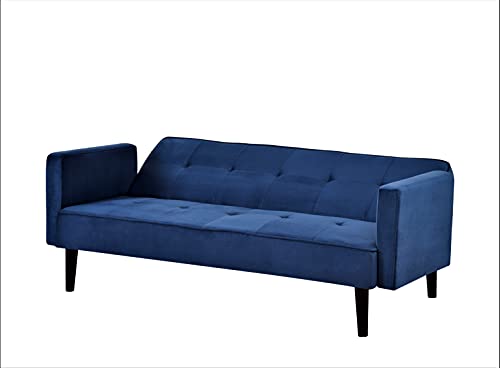 US Pride Furniture Wide Velvet Tufted Back Sofabed, deep Blue