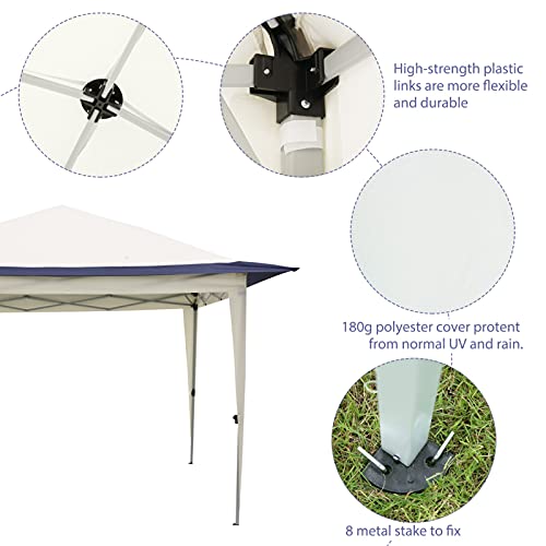 A-myt Prevents Tanning Portable with Carry Bag, Outside Gazebos with 140 Foursquare Feet of Shade, Suited for Patio and Garden, Pop Up Gazebo Tent Prevent The Scorching Sun (Color : Ecru)