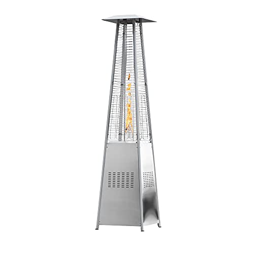 Royal Garden Patio Heater - Outdoor Patio Heater - 48000 BTU Propane Based - Stainless Steel Construction - Pyramid Design with Glass made in Japan - Commercial & Residential