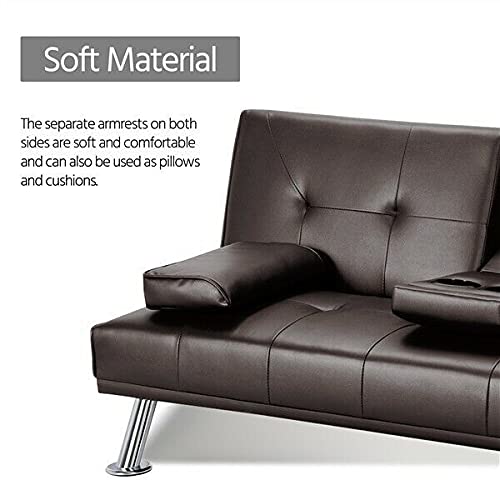ffu Upholstered Sofa Leather Couch Modern Sofa Bed Convertible Loveseat Sleeper Living Room Chair