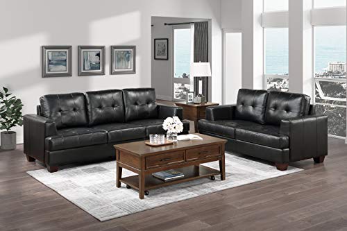 Lexicon Roff Living Room Loveseat, Black