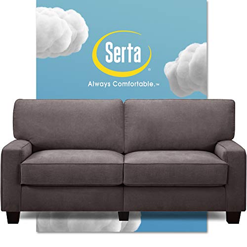 Serta Palisades Upholstered Sofas for Living Room Modern Design Couch, Straight Arms, Soft Fabric Upholstery, Tool-Free Assembly - 73