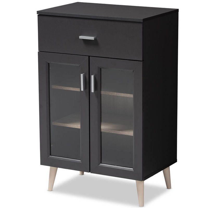 Cabinet in Dark Grey and Oak Brown