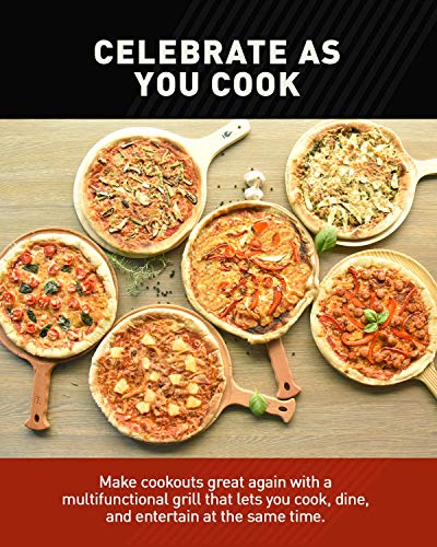 CAPT'N COOK OvenPlus Portable Gas Pizza Oven - Double Cooking Design For Crispy Crust and Well-cooked topping, No need to Spin, Outdoor baking and grilling, Cook with Ease, with Pizza Cutter and Peel