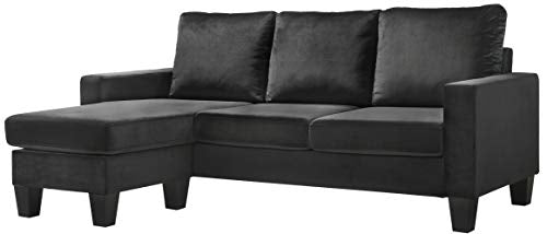 Glory Furniture Jessica , Black Sofa Chaise, 33
