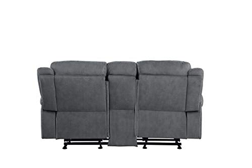 ACME FURNITURE Acme Zubaida W Console ' Glider Motion 2 Tone Velvet Loveseat with USB Dock & Console, Gray