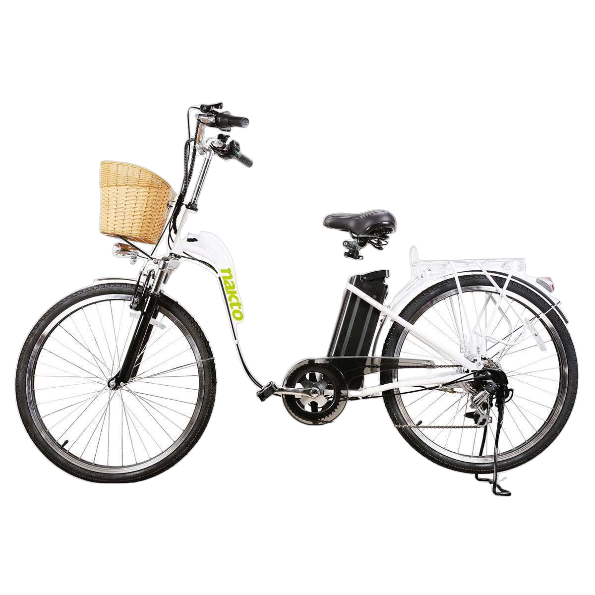 NAKTO 26 inch 250W Camel Electric Bicycle 6 Speed E-Bike 36V Lithium Battery Female/Young Adult White New