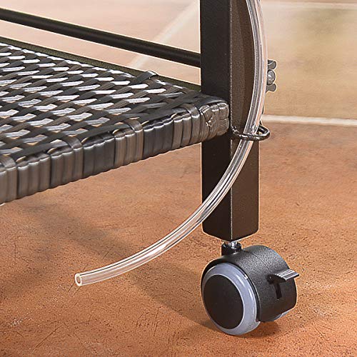 HAPPYGRILL Rattan Cooler Cart, Portable Wicker Cooler Trolley for Outdoor Drinks Beer Beverage Ice Chest Cart Cooler