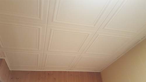 A la Maison Ceilings R24 Line Art Foam Glue-up Ceiling Tile (256 sq. ft./Case), Pack of 96, Plain White