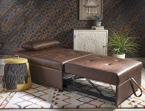 Powell Marnie Brown Faux Leather Sofa Bed