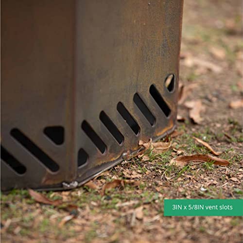 TITAN GREAT OUTDOORS Dual Flame Smokeless Wood Burning Fire Pit 18 x 26-in