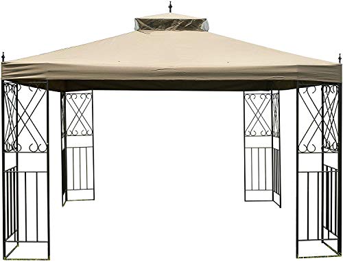 Gaier Patio Metal Vented Gazebo Steel Frame Shelter Awning Garden Backyard Outdoor Barbecue Canopy Party Tent
