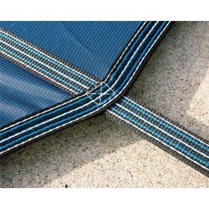 16'x32' Blue Mesh - CES Rectangle Inground Safety Pool Cover - 15 Year Warranty - 16 ft x 32 ft In Ground Winter Cover with 4'x8' Center End Steps