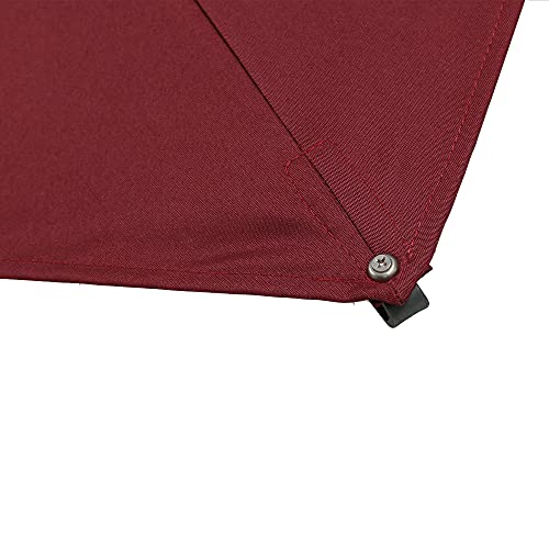 Outsunny 10 x 10FT Cantilever Patio Umbrella Square Offset Umbrella Outdoor Market Hanging Umbrella with 360° Rotation, 4 Adjustable Tilt Angles for Deck, Lawn, Backyard and Pool, Wine Red