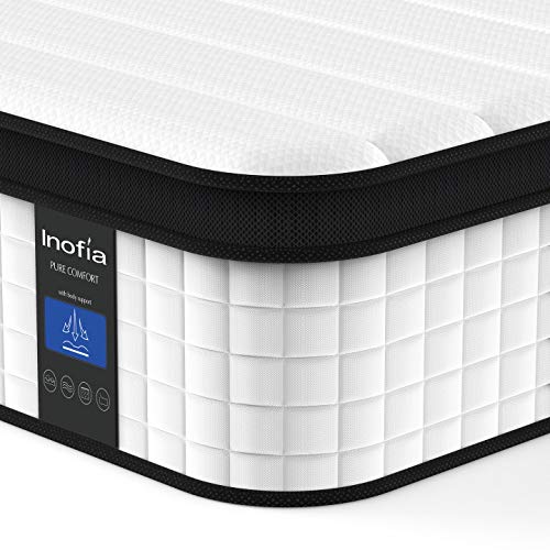 Inofia Twin Mattress, 12 Inch Hybrid Innerspring Single Mattress in a Box, Cool Bed with Breathable Soft Knitted Fabric Cover
