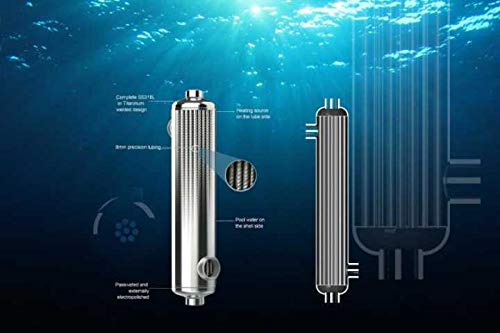 AB Swimming Pool Heat Exchanger 155kBtu Titanium Same Side Ports 1 1/2