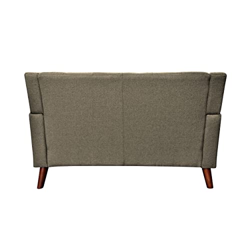 Evelyn Mid Century Modern Fabric Loveseat, Mocha