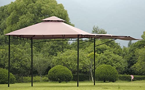 Lazyspace U-Style Foot Easy Assembly Seasonal Shade UV Protection with Extendable Awning Outdoor Gazebo