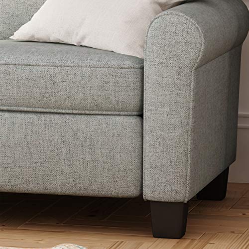 Christopher Knight Home Bridget 3-Seater Sofa, Traditional, Grey, Gray + Dark Brown