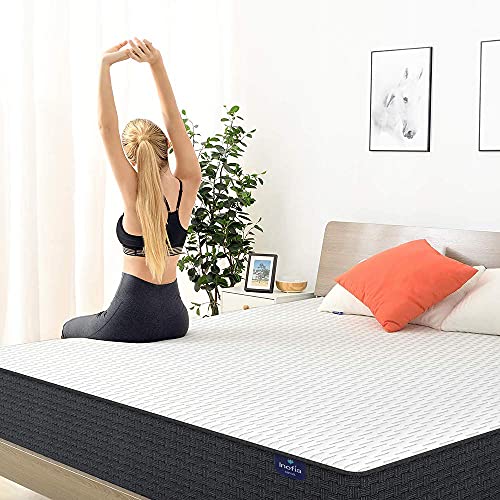 Inofia Queen Size Mattress, 10 Inch Cool Sleep High Resilience Memory Foam Mattress for Pressure Relief, Medium Firm, Supportable & Breathable, in a Box, 100-Night Trial