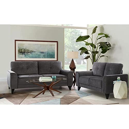 Picket House Furnishings Asher Loveseat in Charcoal