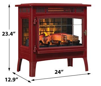 Duraflame 3D Infrared Electric Fireplace Stove with Remote Control, Cinnamon - DFI-5010-03