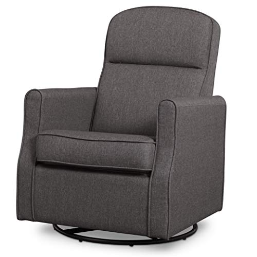 Delta Children Blair Slim Nursery Glider Swivel Rocker Chair, Charcoal