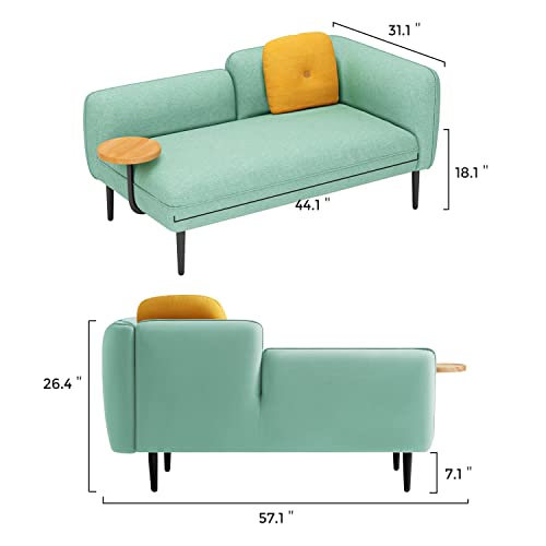 LINSY Loveseat Sofa Couch, Modern Chaise Lounge for Small Space, Teal