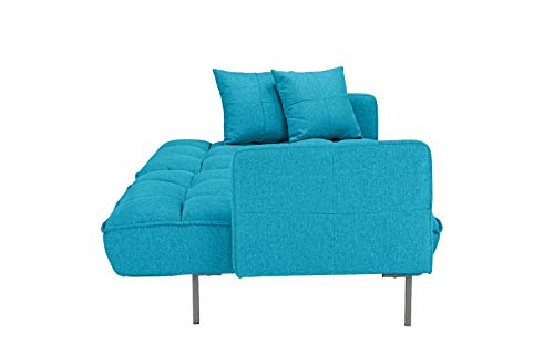 Divano Roma Furniture Collection Futon, Small, Light Blue