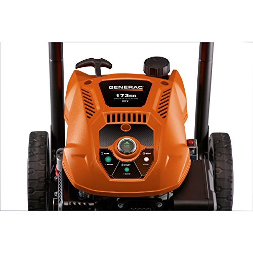 Generac Gas Pressure Washer 3100 PSI 2.5 GPM Lithium-Ion Electric Start with PowerDial Spray Gun, 25' Hose and 4 Nozzles