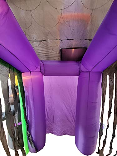 8.5 Foot Halloween Inflatable Haunted House Castle with Skeleton, Ghost & Skulls