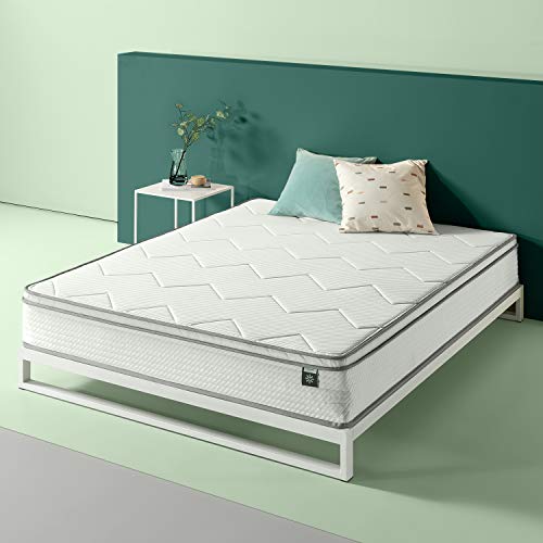 Zinus 10in Charcoal Euro Top Bonnel Spring Mattress, Twin