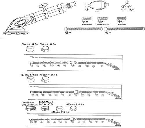 Ghongrm Automatic Pool Vacuum Cleaner Professional Pool Vacuum Cleaner Powerful Suction Head for Floors Wall Steps Cleaning