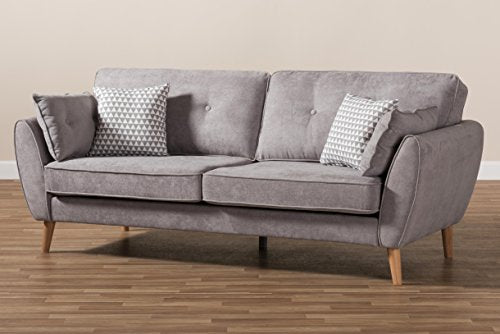Baxton Studio Manuela Sofa, Light Grey
