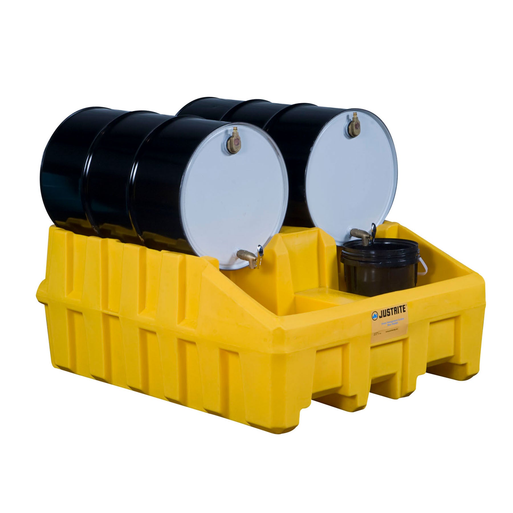 Justrite Drum Management Base Module, Dispensing Well, Forklift Channels, Recycled Polyethylene