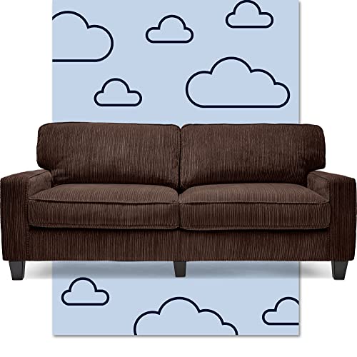 Serta Palisades Upholstered Sofas for Living Room Modern Design Couch, Straight Arms, Soft Fabric Upholstery, Tool-Free Assembly - 78