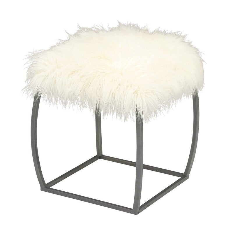 Preesall Metal Fur Stool