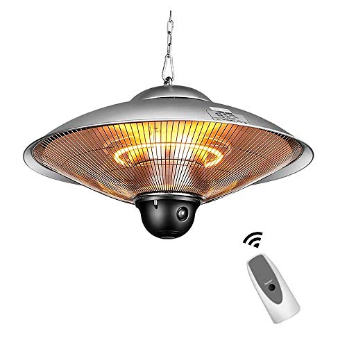 Electric Hanging Heater, Ceiling Patio Heater, Indoor/Outdoor Heater, Waterproof IP44, with Remote Control for Outdoor Garden Parasol