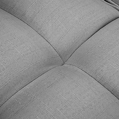 Knocbel Upholstered Fabric Convertible Futon Sleeper Sofa Bed with Armrest & 2 Pillows, Loveseat Sofa, Twin Sleeper Bed, 600 Lbs Weight Capacity (Light Grey)