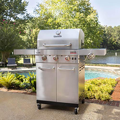 Char-Broil 463342620 Signature TRU Infrared 3-Burner Cabinet Style Gas Grill, Stainless Steel