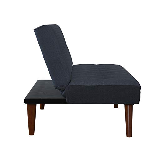 DHP Adley Small Space Modern Convertible Sofa Bed Linen Futon, Navy Blue