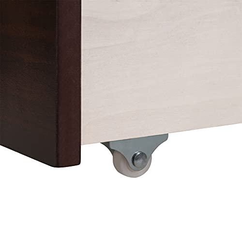 Full Daybed with Two Drawers , Wood Full Size Daybed with Storage , Dual-use Sturdy Full Bed for Living Room ,Guest Room ,Children Room, No Box Spring Needed, Espresso