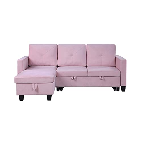 Lilola Home LHF-89332 Sectional, Pink
