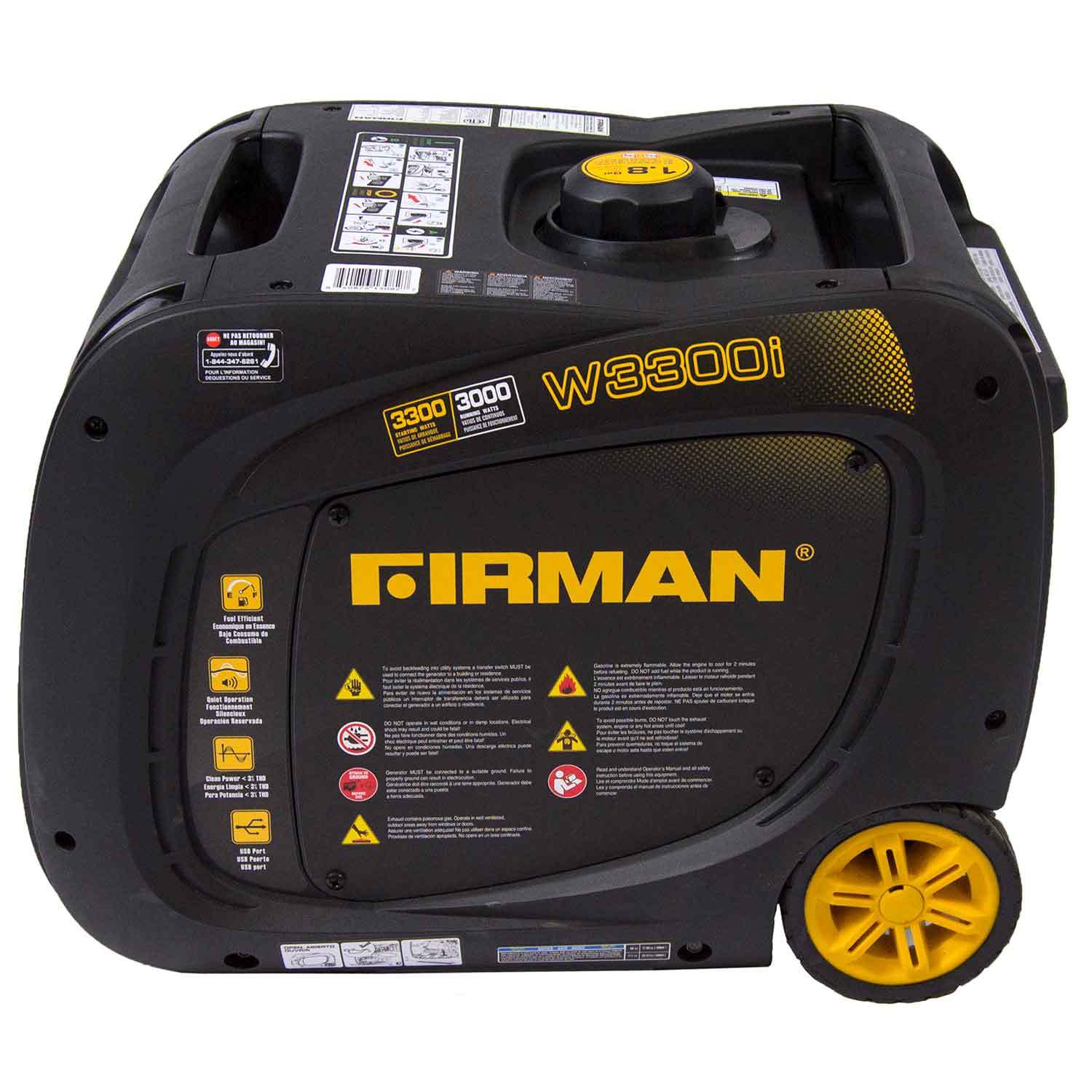 Firman W03082 3000W/3300W 30 Amp Electric Start Gas Inverter Generator New