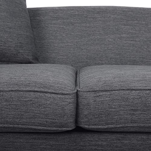 Christopher Knight Home Austell 3 Seater Sofa, Charcoal + Dark Brown