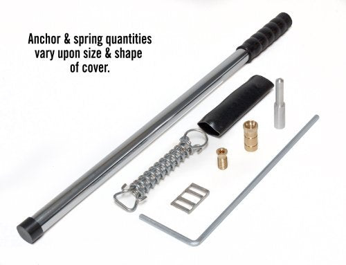 GLI Secur-A-Pool 16 FT X 32 FT Rectangular Mesh Safety Cover System with 4 FT X 8 FT Right Step 2 FT Offset, Blue