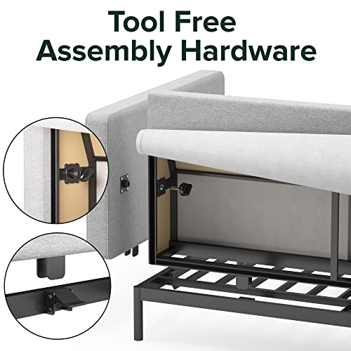 ZINUS Thompson Loveseat / Tufted Cushions / Green Tea Infused Foam Cushions / Tool-Free, Easy Assembly, Light Grey