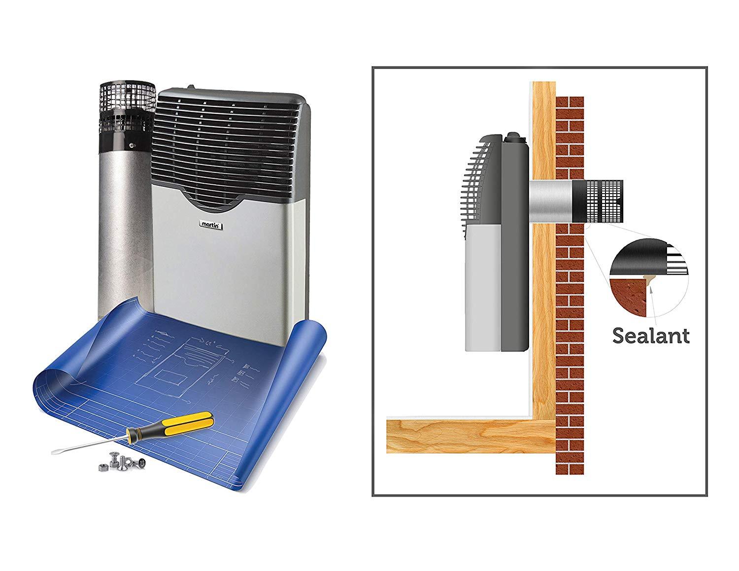 Martin MDV8N 8000 BTU Direct Vent Thermostatic Built-In Natural Gas Wall Heater Furnace New