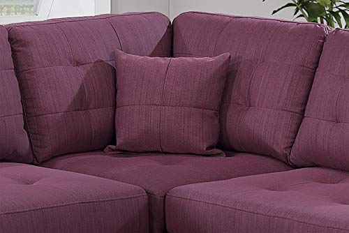 Bobkona Sectional Sofa Set Purple