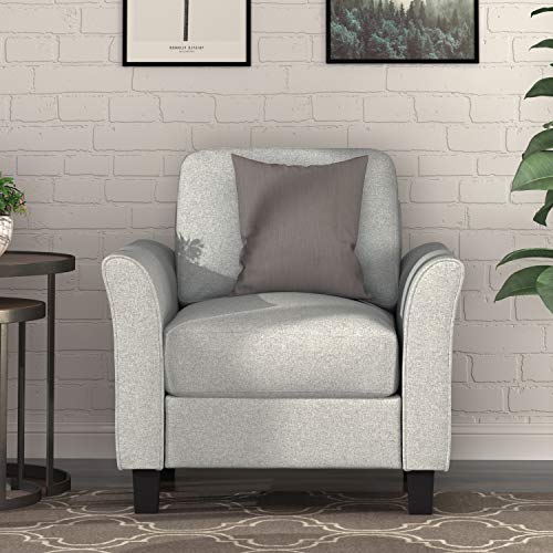 Harper&Bright Designs Living Room Sets Furniture Armrest Sofa Single Chair Sofa Loveseat Chair 3-Seat Sofa (Single Sofa, Light Grey)